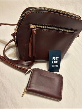 Portland Leather Dark Brown Leather Belt Bag with Coin Pouch